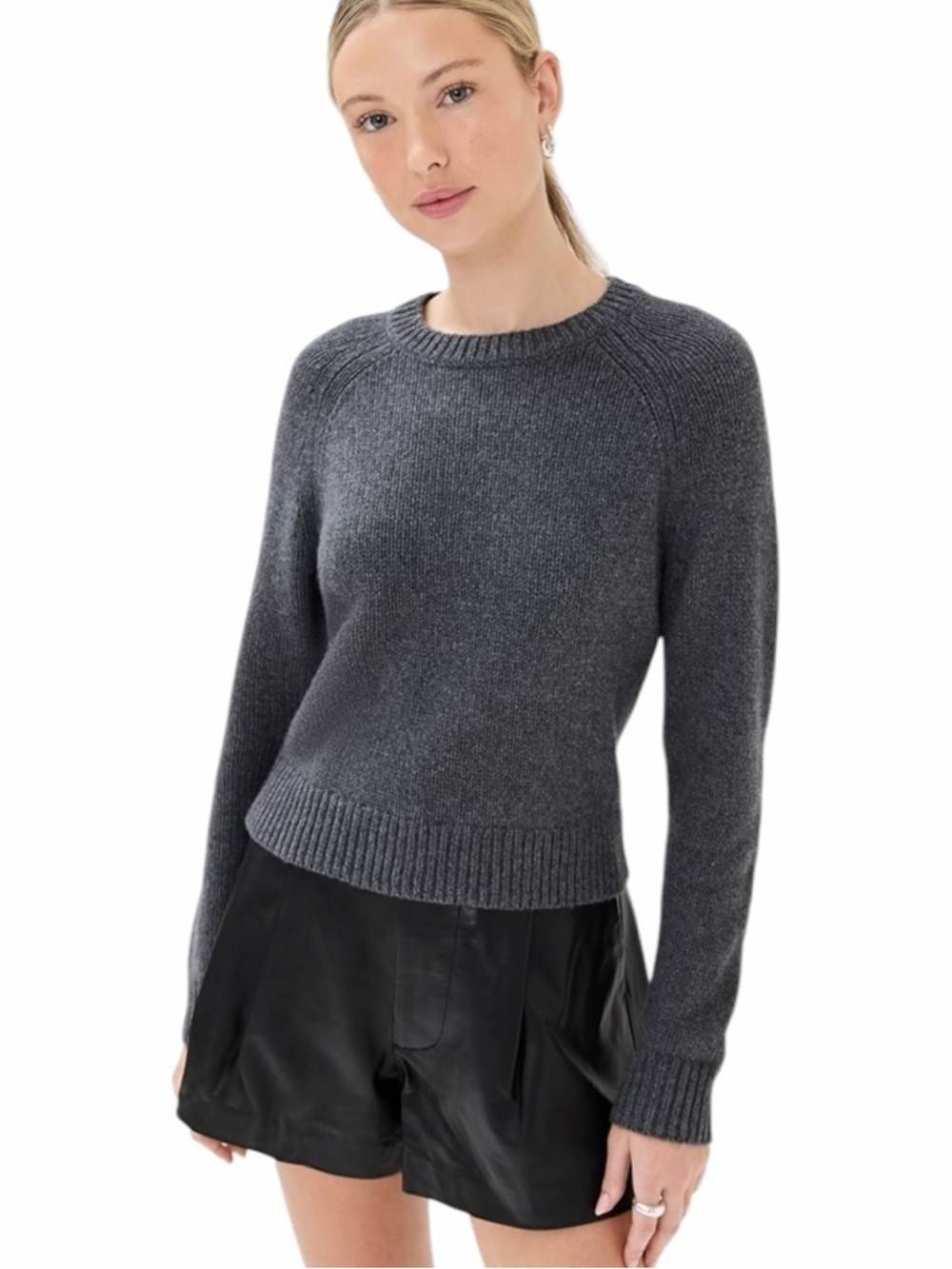 Jenni Kayne Charcoal Grey Everyday Wool & Cashmere Blend Sweater Size S - Picture 6 of 11